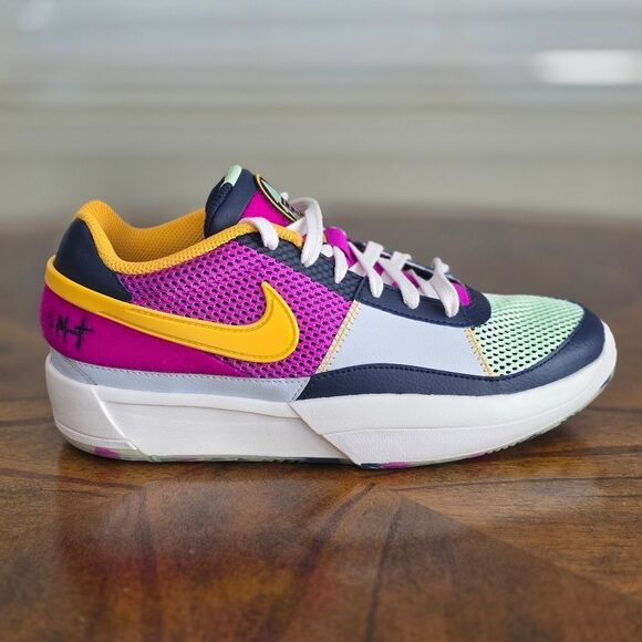 Nike Ja 1 "Summer Camp Ja" Basketball Shoes White Purple Women's Size 8 Patches - Picture 10 of 13